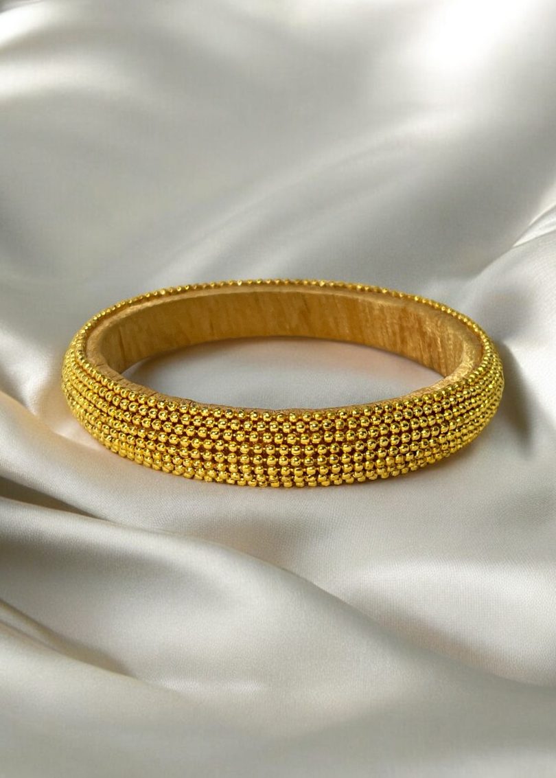 Golden Micro Bead Chain Bangle - Image 2