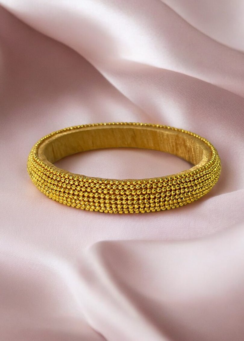 Golden Micro Bead Chain Bangle - Image 3