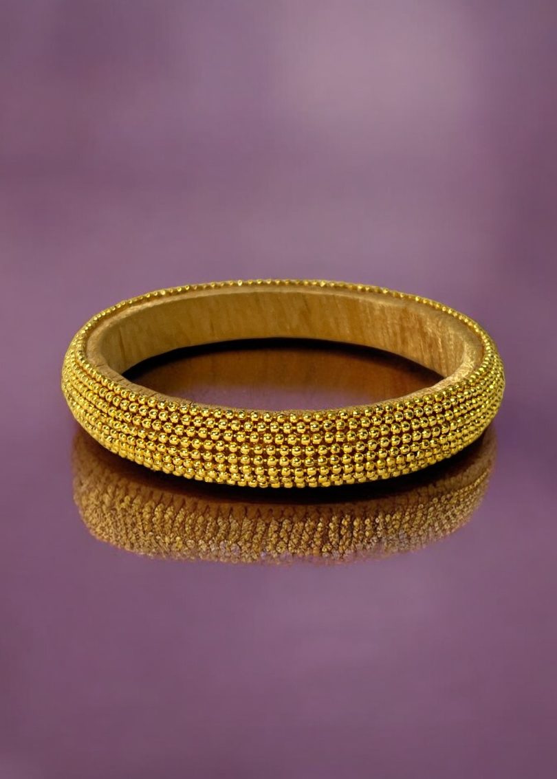 Golden Micro Bead Chain Bangle - Image 4