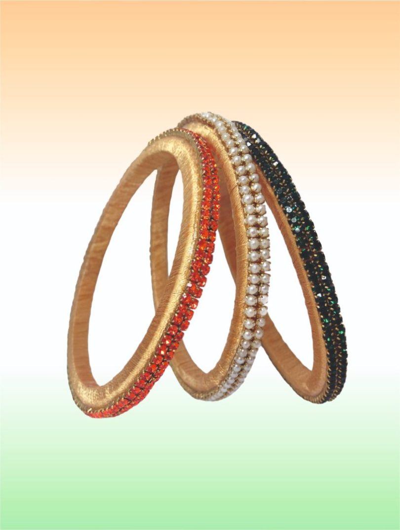 Tri-Color Stone Studded Bangle 01 - Image 3