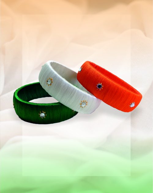 Tri Colour Silk Thread Bangle