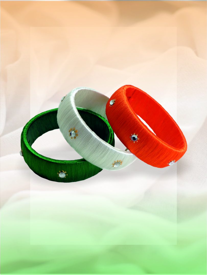 Tri-Color Silk Thread Bangle 02 - Image 3