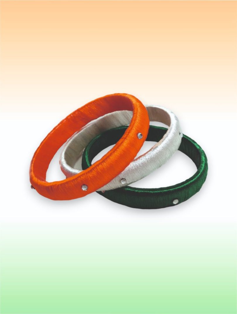 Tri-Color Silk Thread Bangle 01