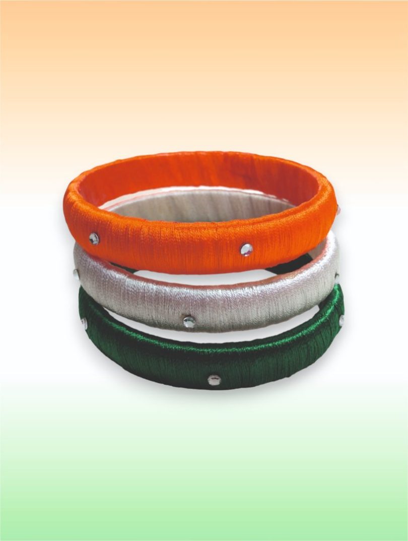 Tri-Color Silk Thread Bangle 01 - Image 2