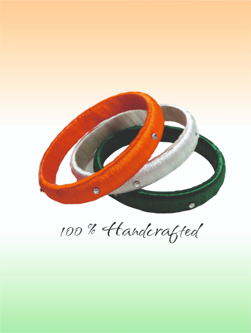 Tri-Color Silk Thread Bangle 01 - Image 3