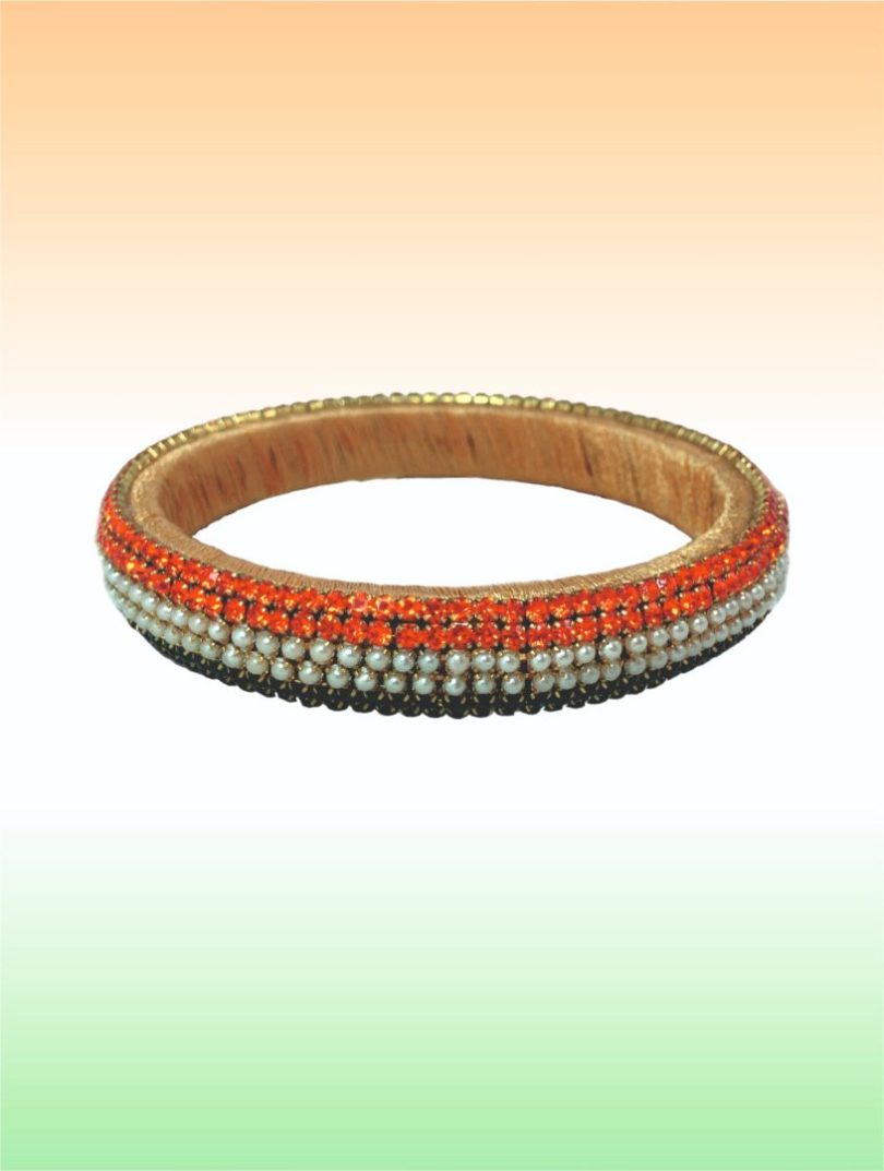Tri-Color Stone Studded Bangle 02