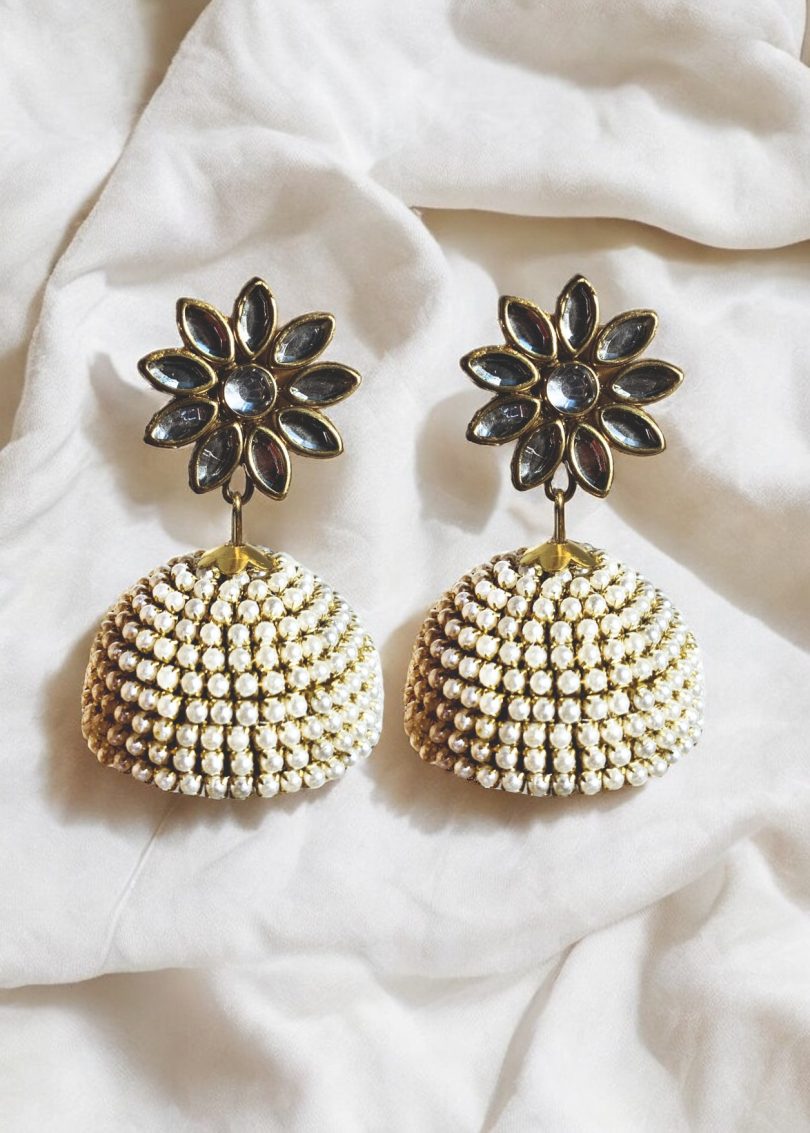 Pearl Bead Jhumki - Image 4