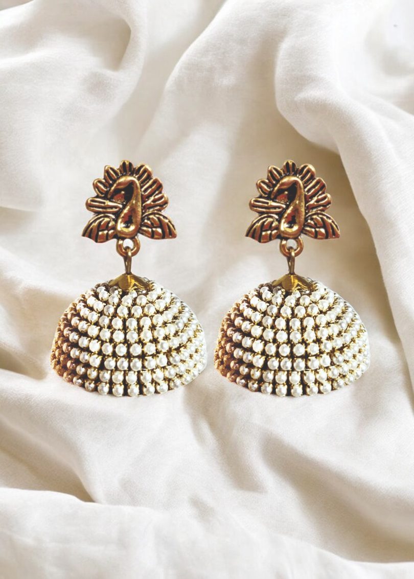 Pearl Bead Jhumki - Image 5