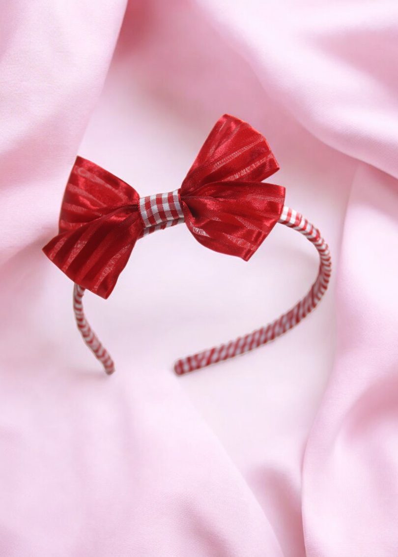 Red Ribbon Hair bow - Image 2