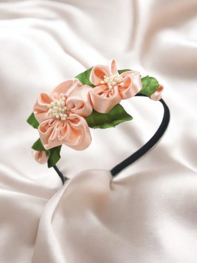 Satin Ribbon HandCrafted Flower Hairbow