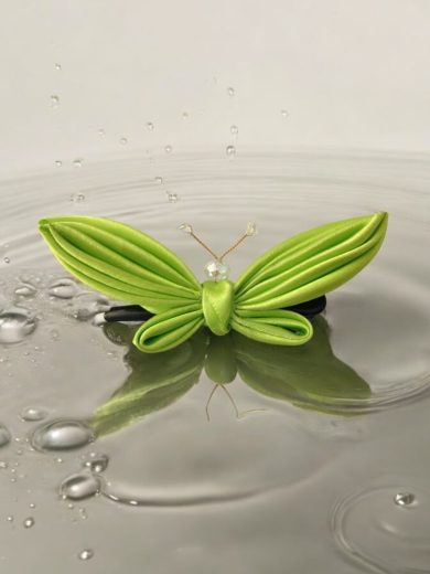 Handmade Hair Clips -Butterfly-Green