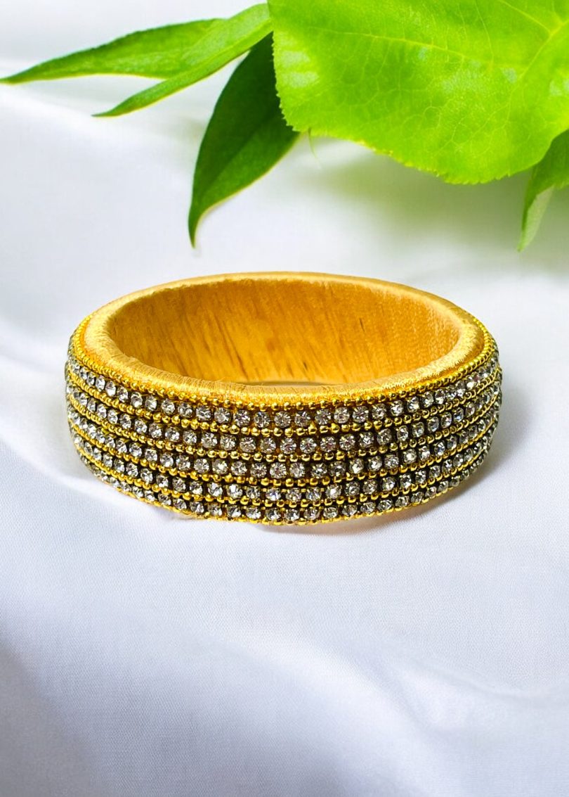 White-Golden Stoneline Bangle - Image 3