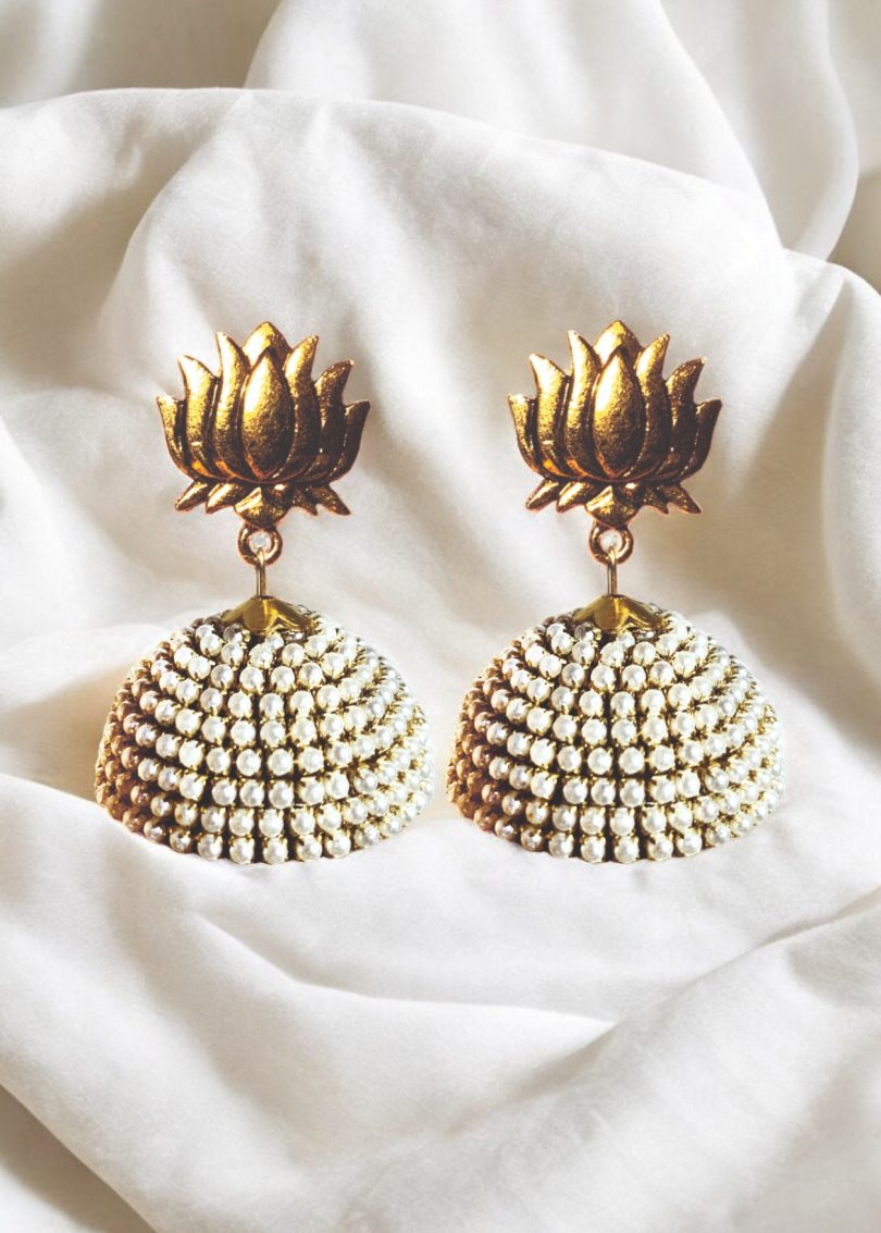 Pearl Bead Jhumki - Image 3