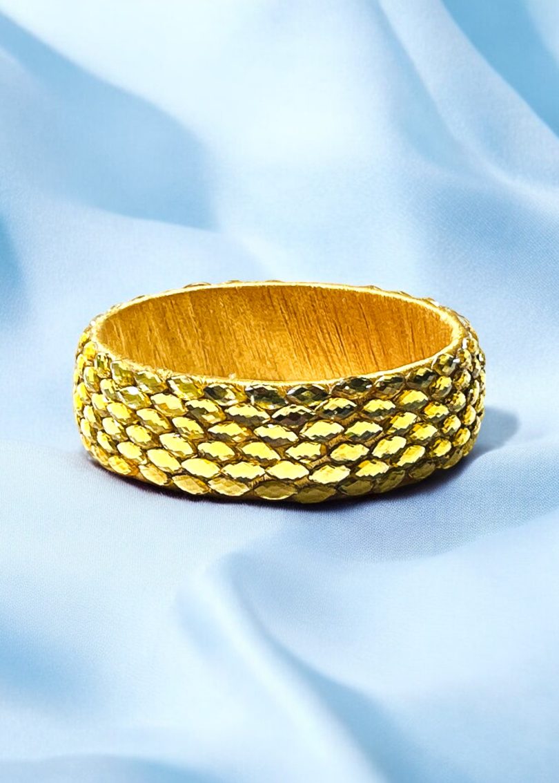 Golden Kundhan stone Bangle (2cm width) - Image 2