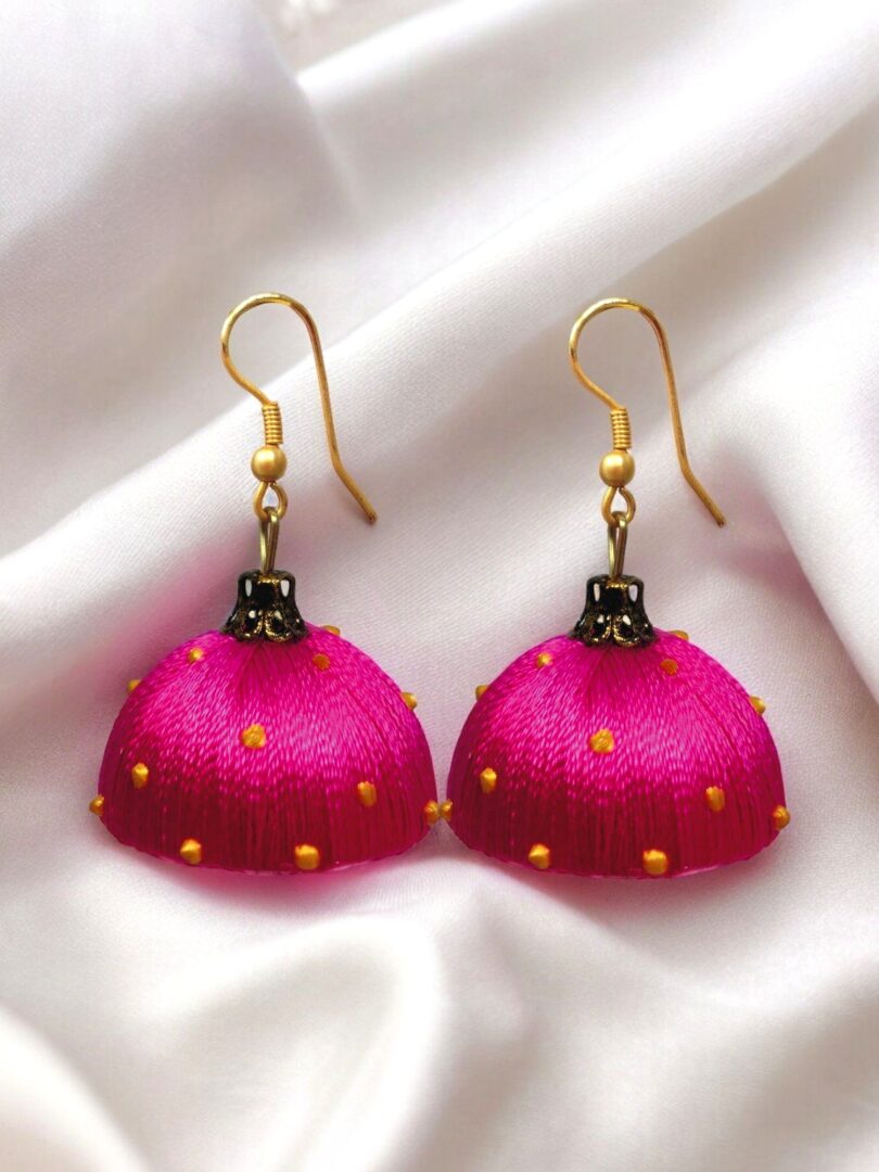 Silk Thread Jumki with Handdrawn golden Dots - Image 8