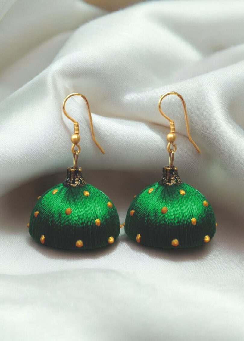 Silk Thread Jumki with Handdrawn golden Dots - Image 4