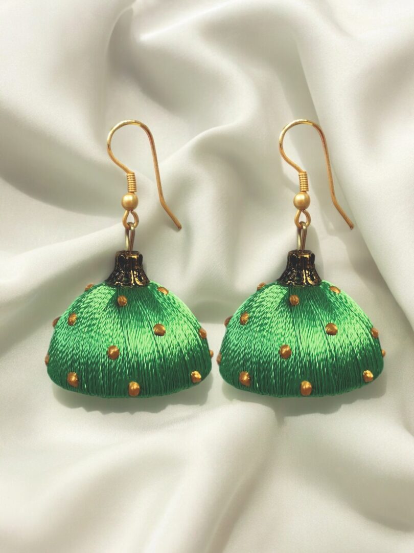 Silk Thread Jumki with Handdrawn golden Dots - Image 5