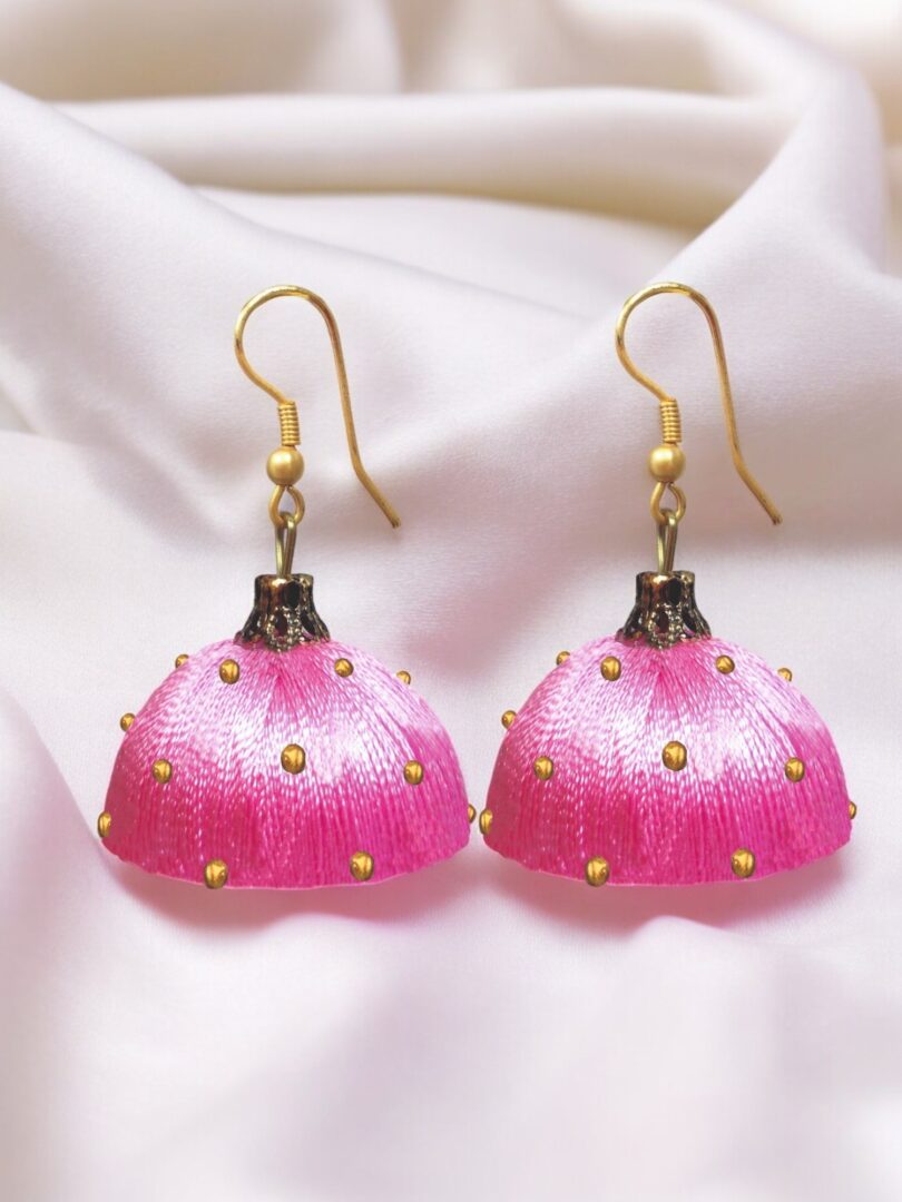 Silk Thread Jumki with Handdrawn golden Dots - Image 3