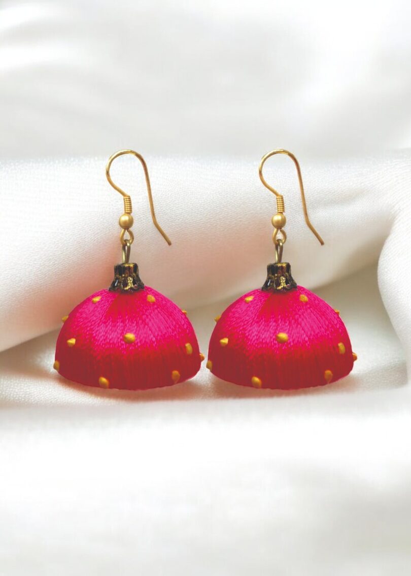 Silk Thread Jumki with Handdrawn golden Dots - Image 6
