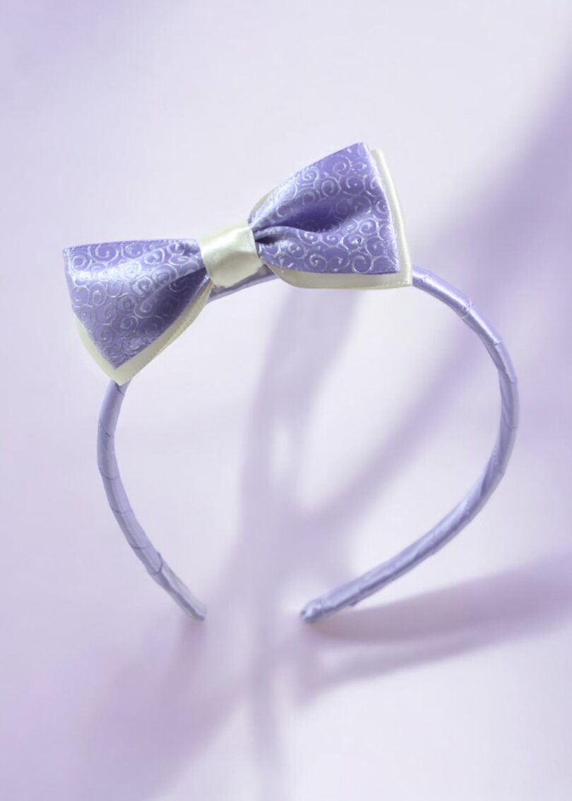 Purple Satin Ribbon Hairbow - Image 3