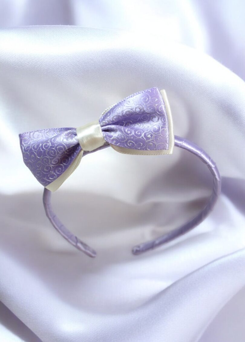 Purple Satin Ribbon Hairbow