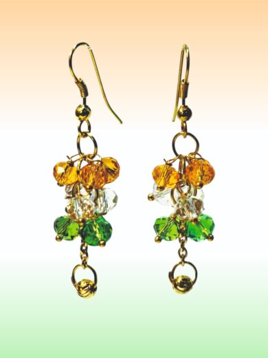 Tri-Color Glass Bead Ear Jewelry